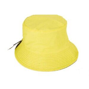 New Yellow Bucket Hat Adult One Size Summer Reversible Fluorescent Bright Lemon